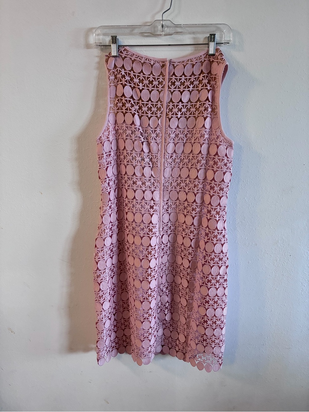 Ralph Lauren Pink Sleeveless Crochet Shift Dress - Picture 2 of 3